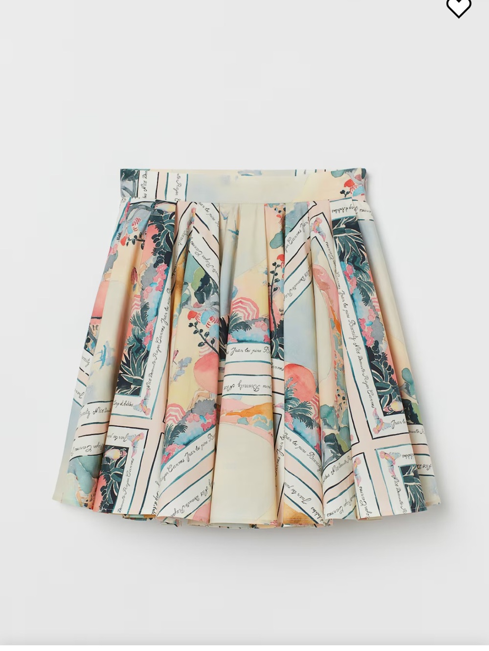 H&M 100% Cotton Graphic Statement Bell Skater Skirt. France. Beachy. Vacation. - Picture 2 of 11